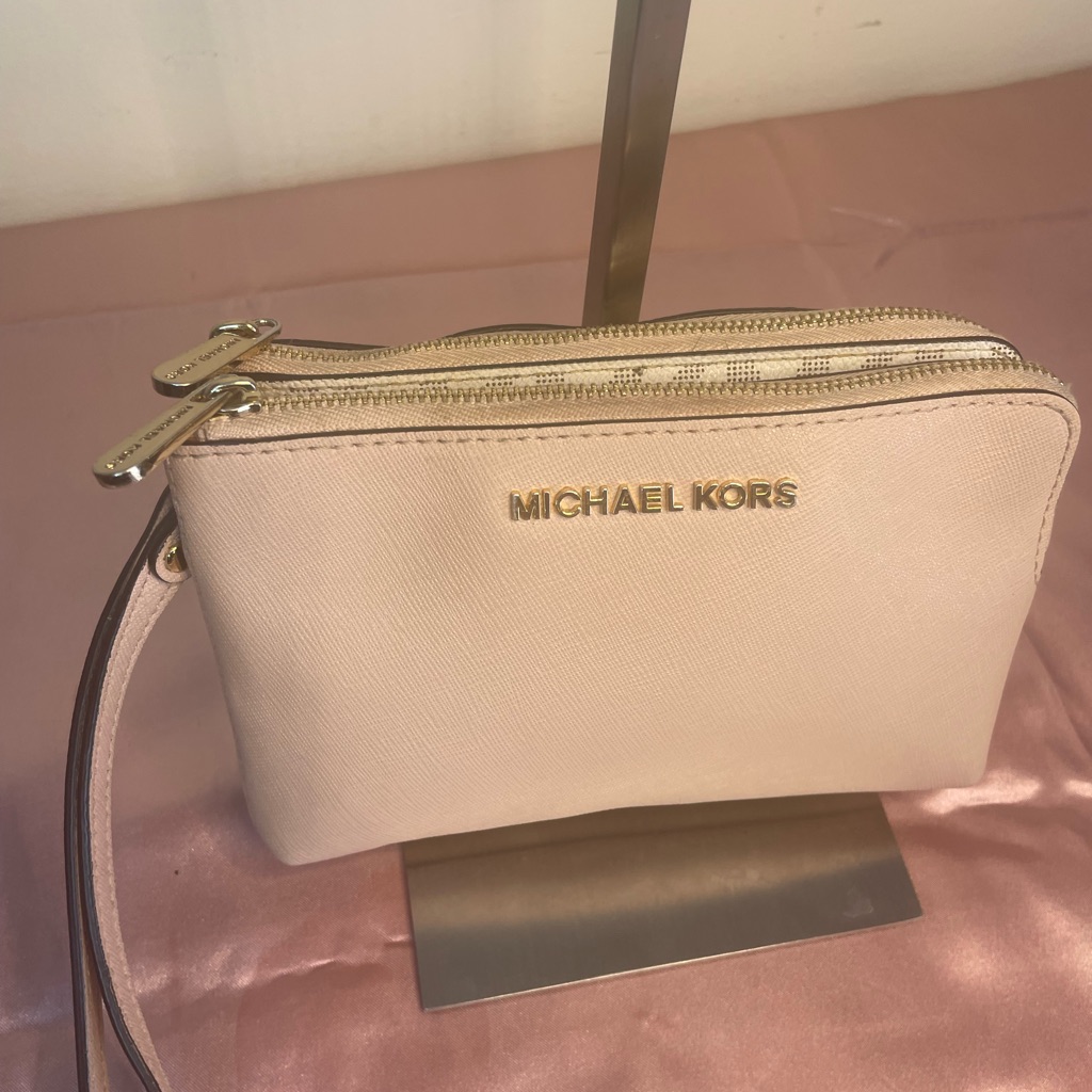 Authentic Michael Kors Wristlet #057nc Michael Kors Jet Set Travel Double Zip